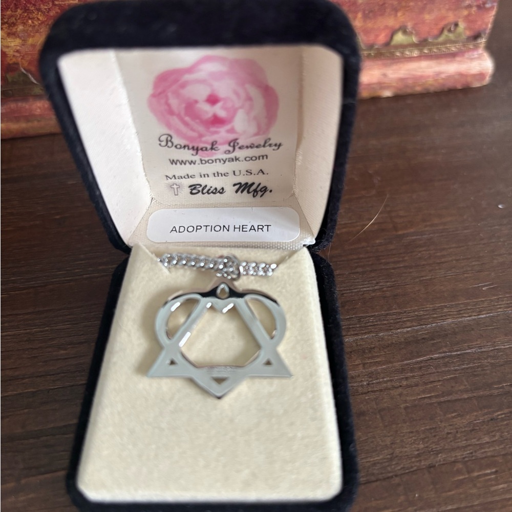 Silver Adoption Heart Necklace